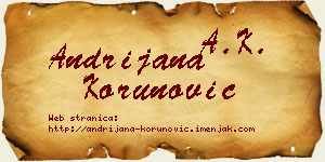 Andrijana Korunović vizit kartica